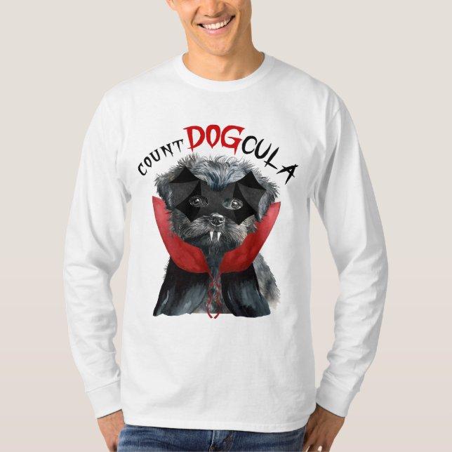 Halloween Affenpinscher Funny Vampire Hund T Shirt (Framsida)