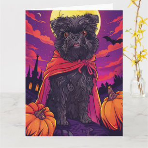 Halloween Affenpinscher Vampire Pumpa Skräck  Kort