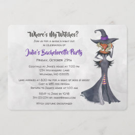 Halloween African America Witch Bachelorette Party Inbjudningar