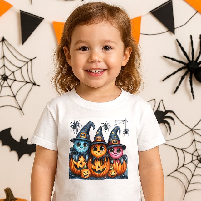 Halloween AI Spindlar och Pumpor Barn - T Shirt (Skapare uppladdad)