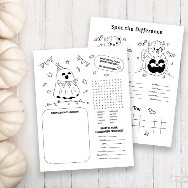 Halloween-aktivitetskalkylblad, för barn reklamblad (Skapare uppladdad)