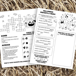 Halloween-aktivitetskalkylblad, för barn reklamblad