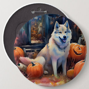Halloween Alaska Malamute med påssjuka Knapp