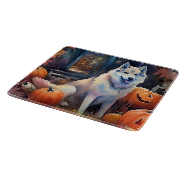 Halloween Alaskan Malamute Med Pumpa Skräckinjagan (Hörn)