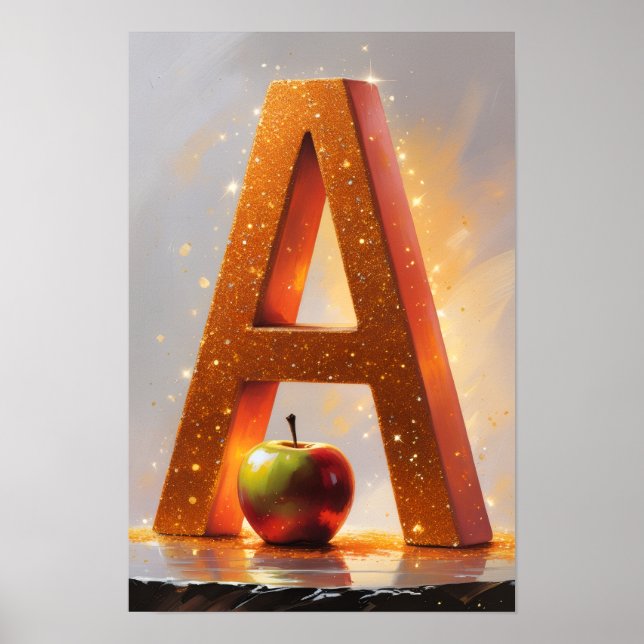 Halloween Alfabetet Barn ABC Bokstav A Poster (Framsidan)
