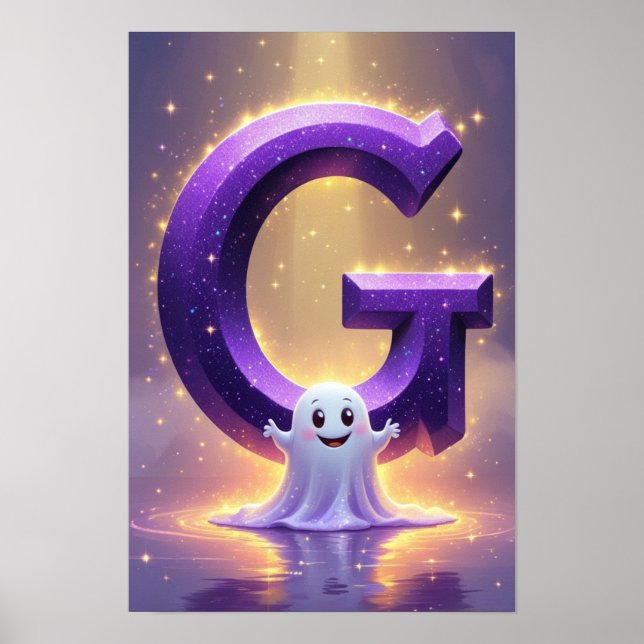 Halloween Alfabetet Barn ABC Bokstav G Poster (Framsidan)