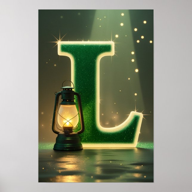 Halloween Alfabetet Barn ABC Bokstav L Poster (Framsidan)