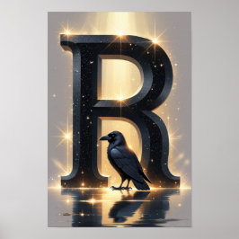 Halloween Alfabetet Barn ABC Bokstav R Poster