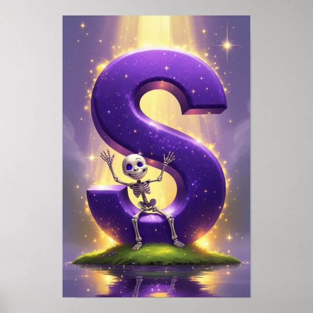 Halloween Alfabetet Barn ABC Bokstav S Poster (Framsidan)