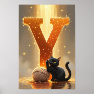 Halloween Alfabetet Barn ABC Bokstav Y Poster