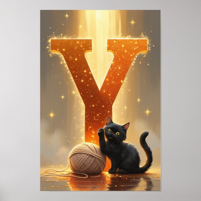 Halloween Alfabetet Barn ABC Bokstav Y Poster (Framsidan)