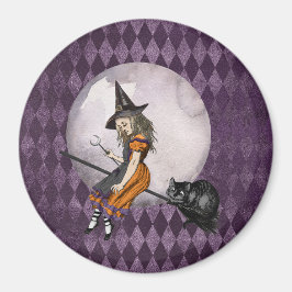 Halloween Alice i Wonderland Cheshire Cat Måne Magnet