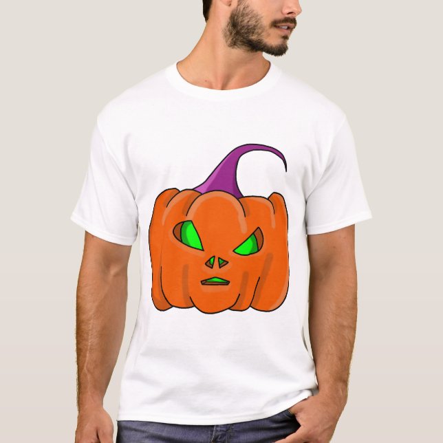 Halloween Alien Pumpkin T Shirt (Framsida)