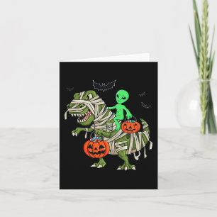 Halloween Alien Riding T Rex Roligt Boys Girls Kid Kort