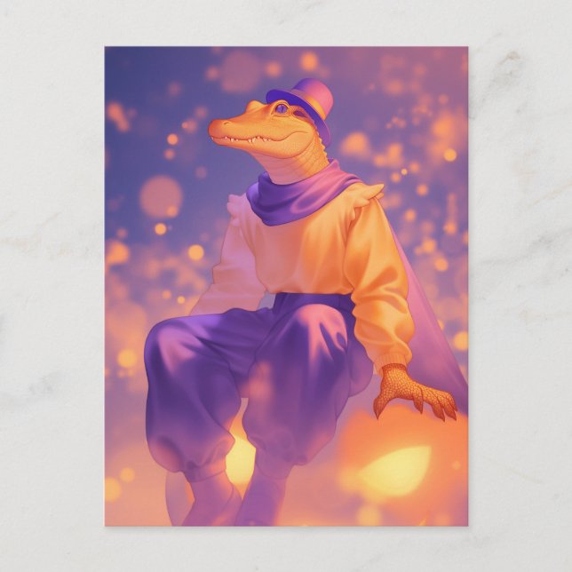 Halloween Alligator Vykort (Framsida)
