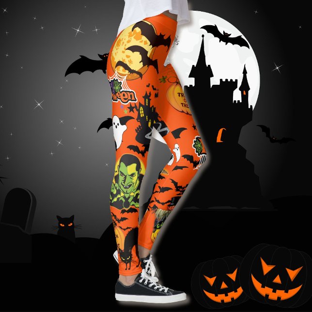 Halloween Allt Gott Leggings Häxa Spöke Fladdermus (Skapare uppladdad)