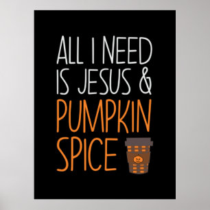 Halloween allt jag behöver är Jesus och Pumpkin Bi Poster
