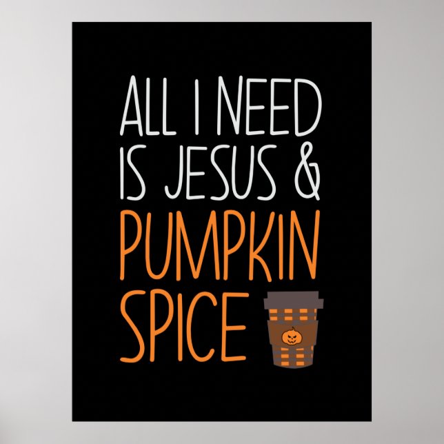 Halloween allt jag behöver är Jesus och Pumpkin Bi Poster (Framsidan)
