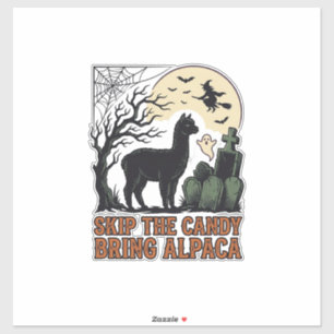Halloween Alpaca Tröja Söt Kuslig Vintage Djur Klistermärken