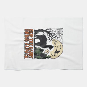 Halloween Alpaca Tröja Söt Skräckinjagande Vintage Kökshandduk