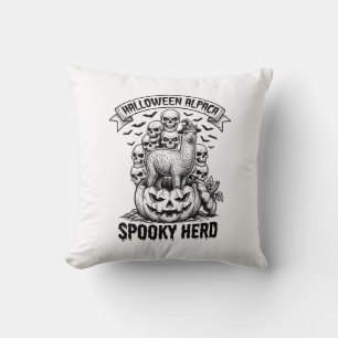 Halloween Alpaca Tröja Vintage Skalle Pumpa Design Kudde