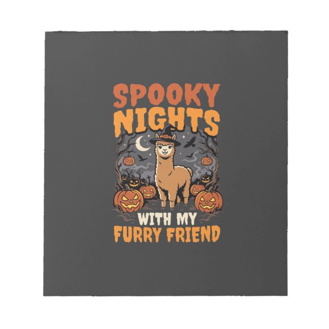 Halloween Alpacka Natt Anteckningsblock (Framsida)