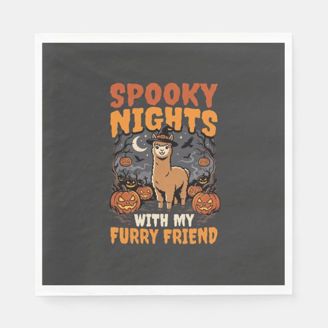 Halloween Alpacka Natt Pappersservett (Framsidan)