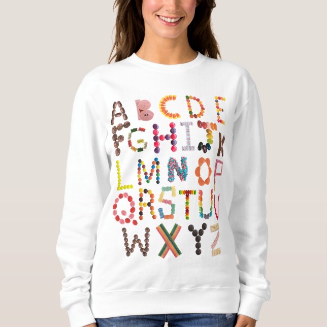 Halloween Alphabet Candy ABC för lärare T Shirt (Framsida)