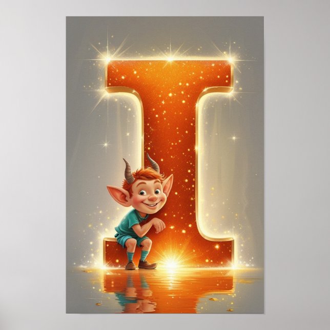 Halloween Alphabet Kids ABC Letter I Poster (Framsidan)