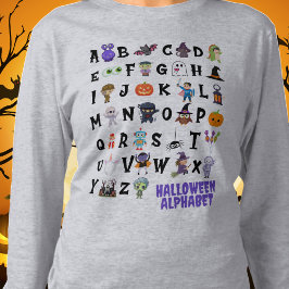 Halloween Alphabet Teacher Långärmad Tshirt T Shirt