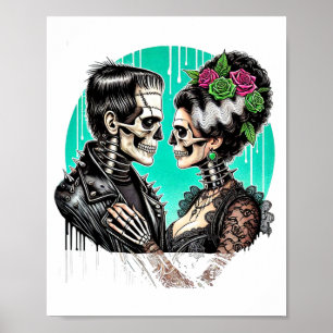 Halloween-älskare Frankensteins skelett för män oc Poster