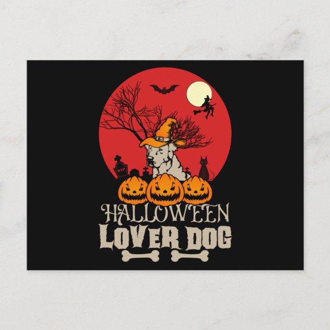 Halloween Älskare Hund Vykort (Framsida)