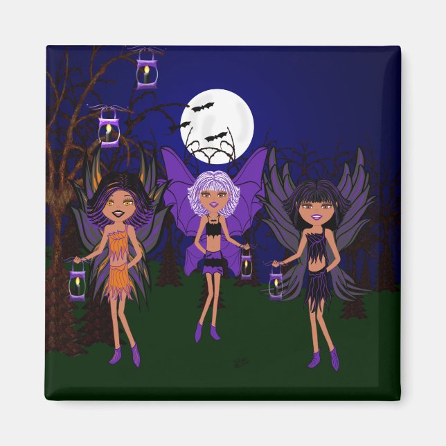 Halloween-Älvor Hallow Sisters Magnet (Framsidan)