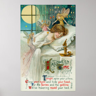 Halloween-Älvor runt sömnkvinnor Poster