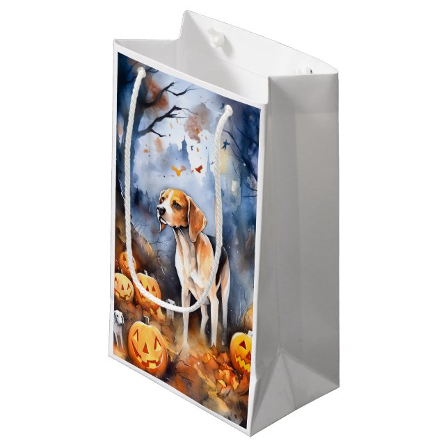 Halloween American English Foxhound with Pumpkins (Framsidan Vinklad)
