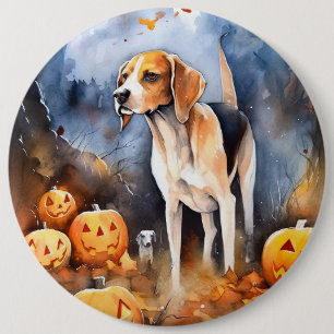 Halloween American English Foxhound with Pumpkins Knapp