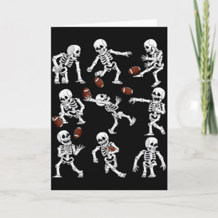 Halloween amerikansk fotboll skelett roliga män Bo Kort