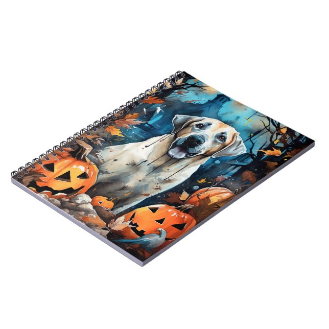 Halloween Anatolian Shepherd med Pumpkins Scary Anteckningsbok (Vänstra Sidan)
