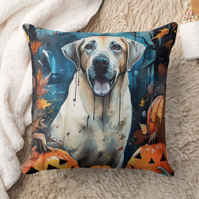 Halloween Anatolian Shepherd med Pumpkins Scary Kudde (Filt)