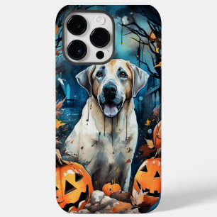 Halloween Anatolisk Herdehund Med Pumpa Skräckinja