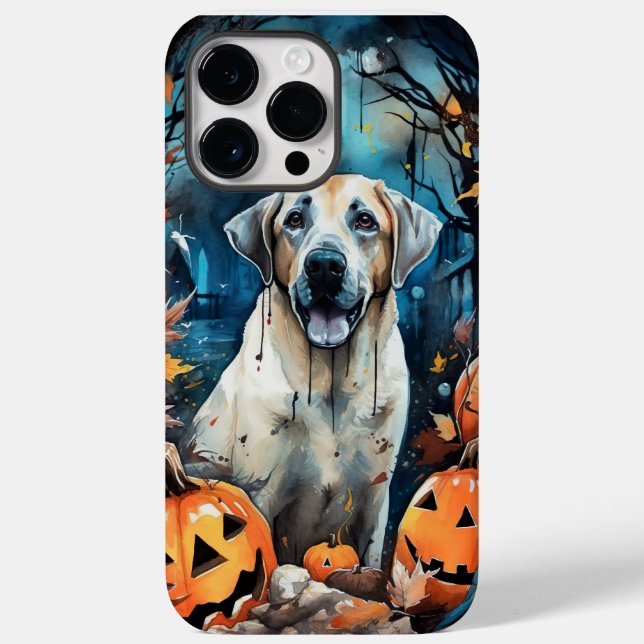 Halloween Anatolisk Herdehund Med Pumpa Skräckinja (Baksida)
