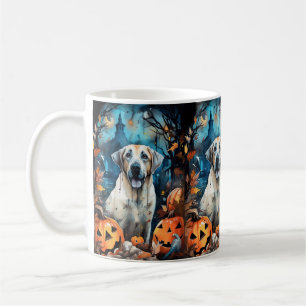 Halloween Anatolisk herdehund med pumpor Skräckinj Kaffemugg