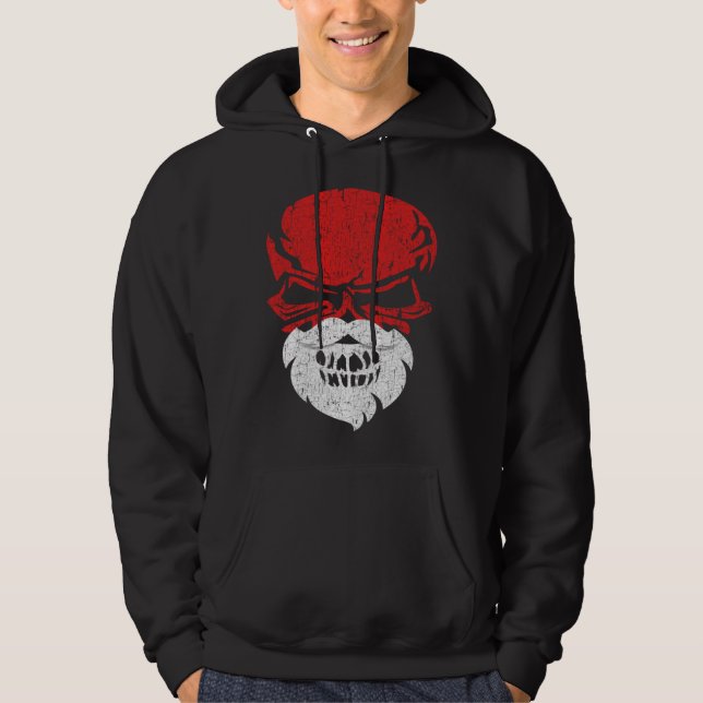 Halloween and Christmas Skull Graphic Tees Hallowe Hoodie (Framsida)