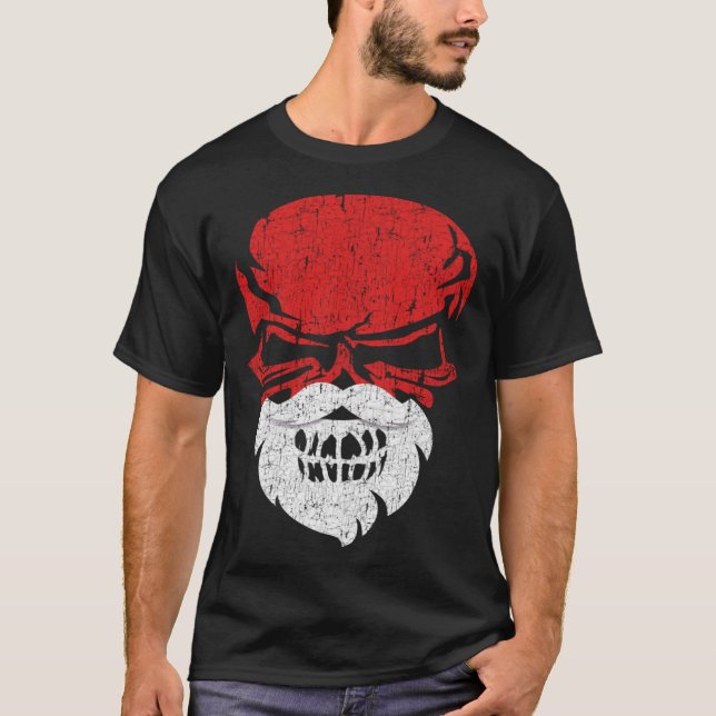 Halloween and Christmas Skull Graphic Tees Hallowe T Shirt (Framsida)