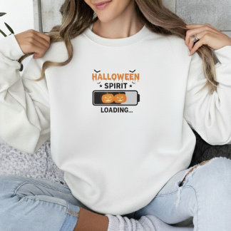 Halloween-anda Laddar Typografi Design Lång Ärmad Tröja