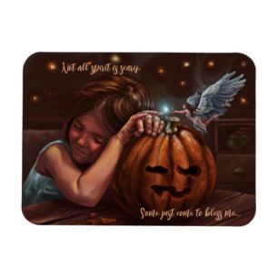 Halloween angelisk välsignelse av söt originalgraf magnet