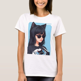 Halloween Anime Kattflicka Catrina T-Shirt