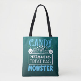 Halloween Anpassad Godispåse Monster Toteväska Tygkasse