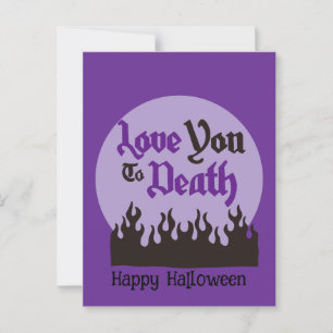 Halloween Anpassad Whimsisk Rolig Modern Lila Vykort