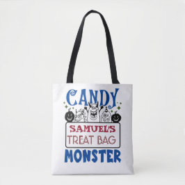 Halloween Anpassningsbar Candy Monster Tote Bag Tygkasse